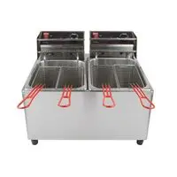 STAINLESS STEEL DOUBLE TANK DEEP FRYER, 5+5 LITERS