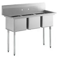 COMMERCIAL STAINLESS STEEL TRIPLE SINK UNIT