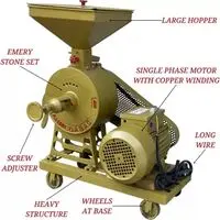 14INCH STONE TYPE ATTA CHAKKI THIRD PEDESTAL FLOUR MILL 3HP