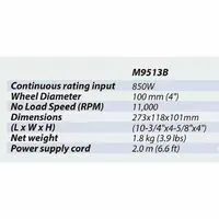 MAKITA M9513B 100MM ANGLE GRINDER, 850W