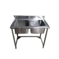 COMMERCIAL TWO SINK UNIT STAINLESS STEEL