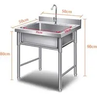COMMERCIAL STAINLESS STEEL SINGLE SINK UNIT