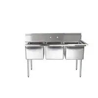 COMMERCIAL STAINLESS STEEL TRIPLE SINK UNIT