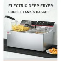 STAINLESS STEEL DOUBLE DEEP FRYER (6 + 6 LITERS)