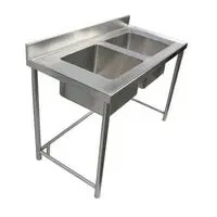 COMMERCIAL TWO SINK UNIT STAINLESS STEEL