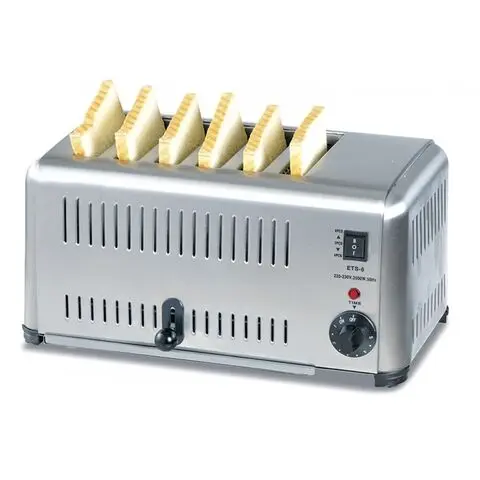 STAINLESS STEEL 6-BREAD POP UP TOASTER