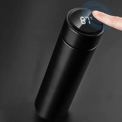 STAINLESS STEEL SPORTS WATER BOTTLE WITH LED TEMPERATURE DISPLAY