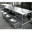 STAINLESS STEEL 8 STOOL DINING TABLE